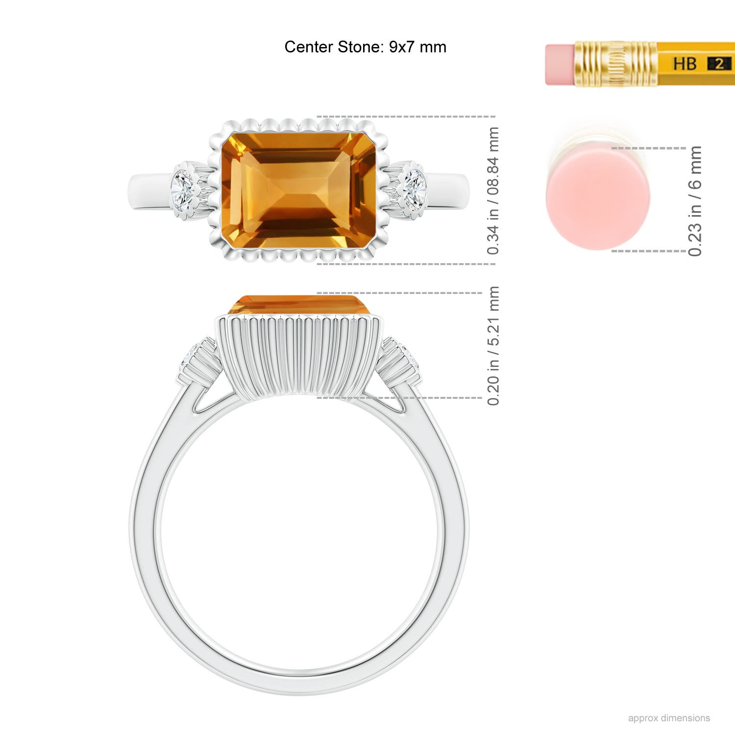 AA - Citrine / 2.24 CT / 14 KT White Gold