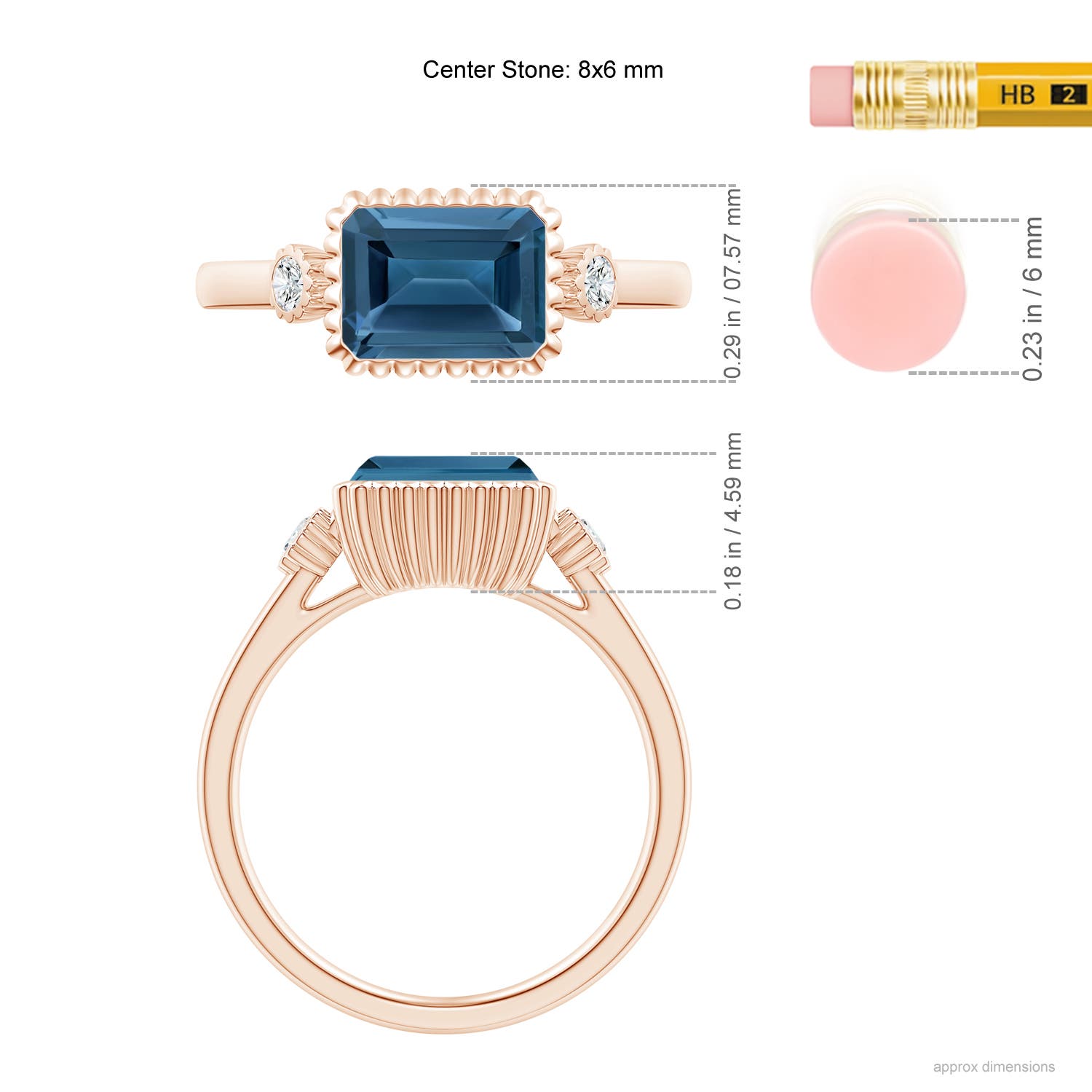 AA - London Blue Topaz / 2.04 CT / 14 KT Rose Gold