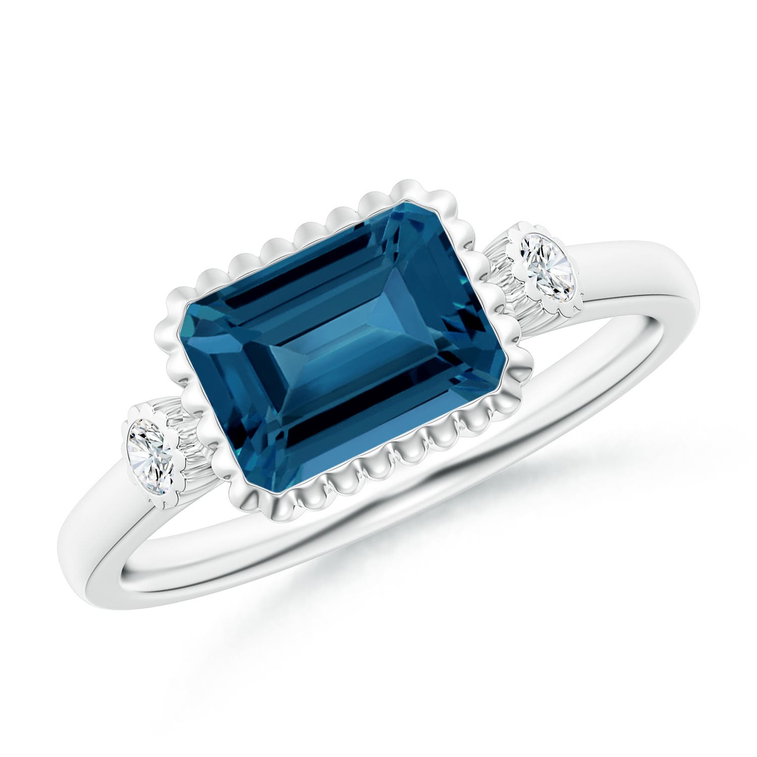 AAA - London Blue Topaz / 2.04 CT / 14 KT White Gold