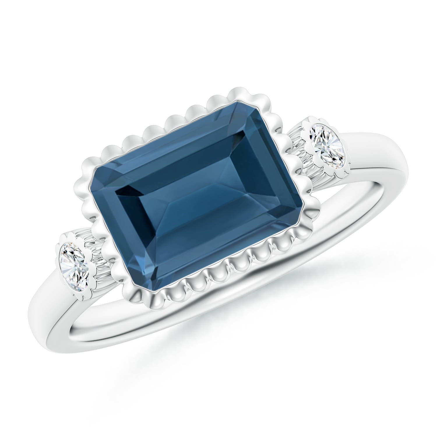 A - London Blue Topaz / 2.89 CT / 14 KT White Gold