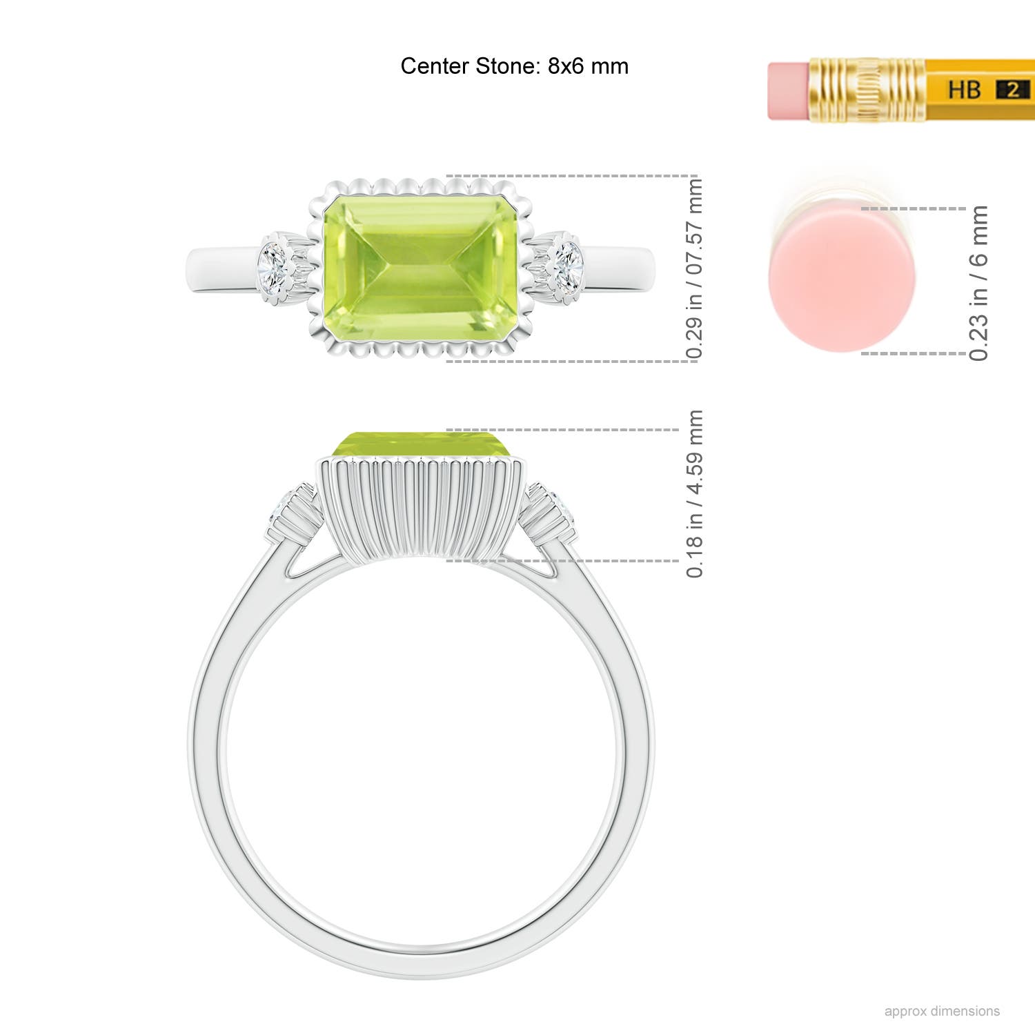 A - Peridot / 1.69 CT / 14 KT White Gold