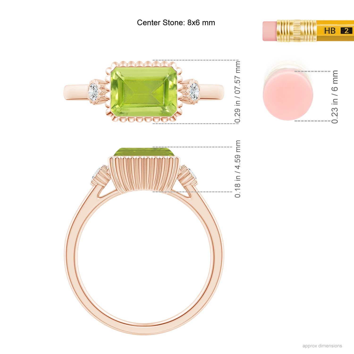 AA - Peridot / 1.69 CT / 14 KT Rose Gold