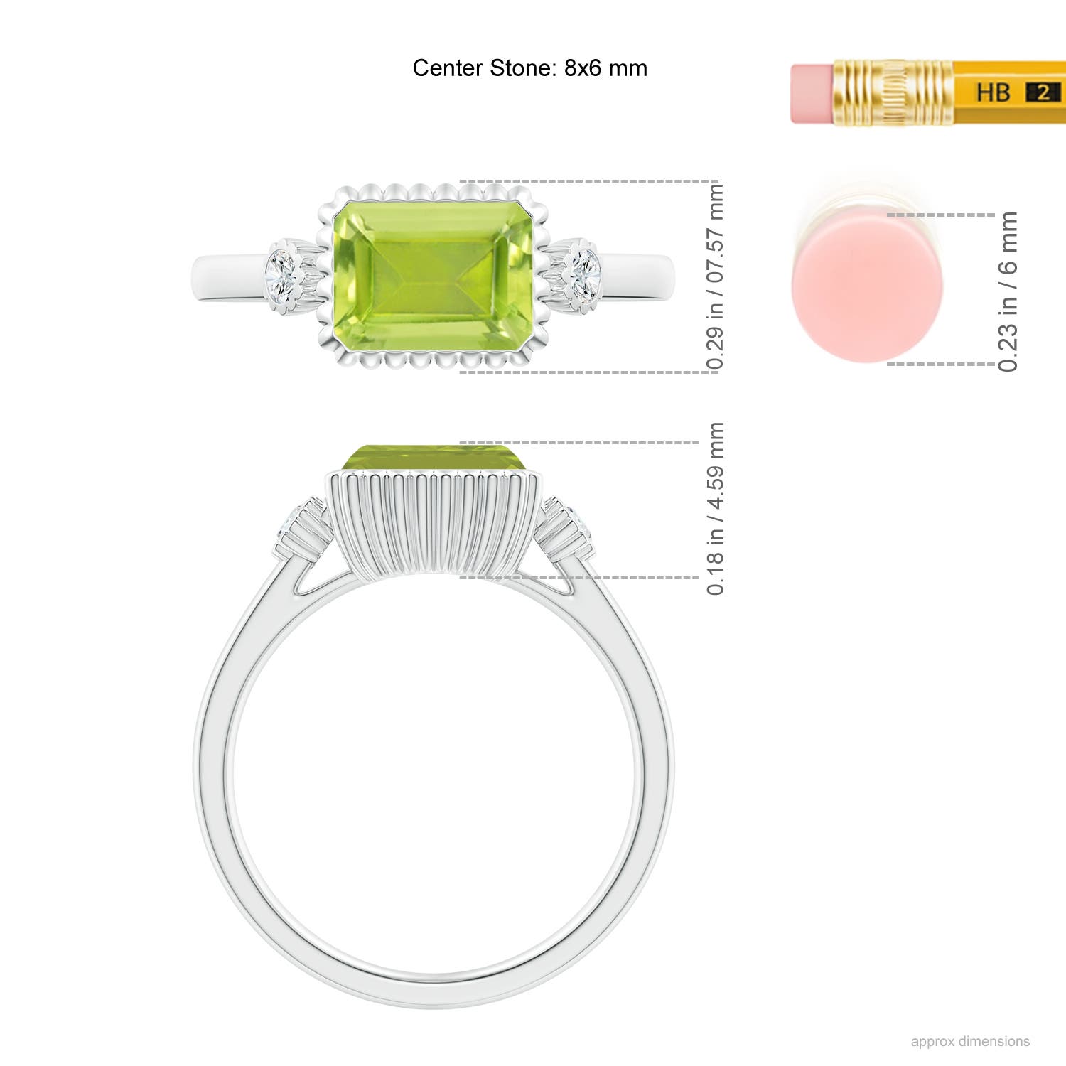 AA - Peridot / 1.69 CT / 14 KT White Gold