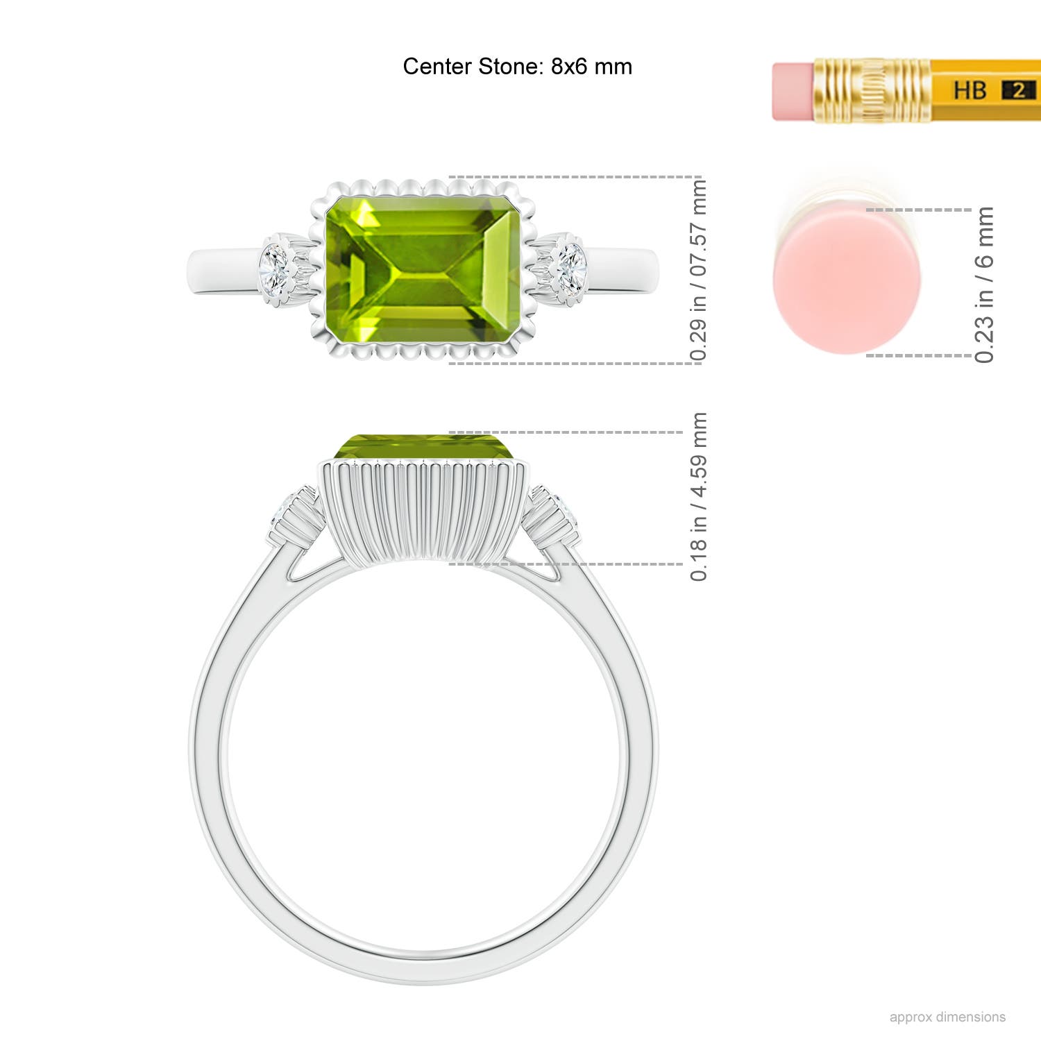 AAA - Peridot / 1.69 CT / 14 KT White Gold