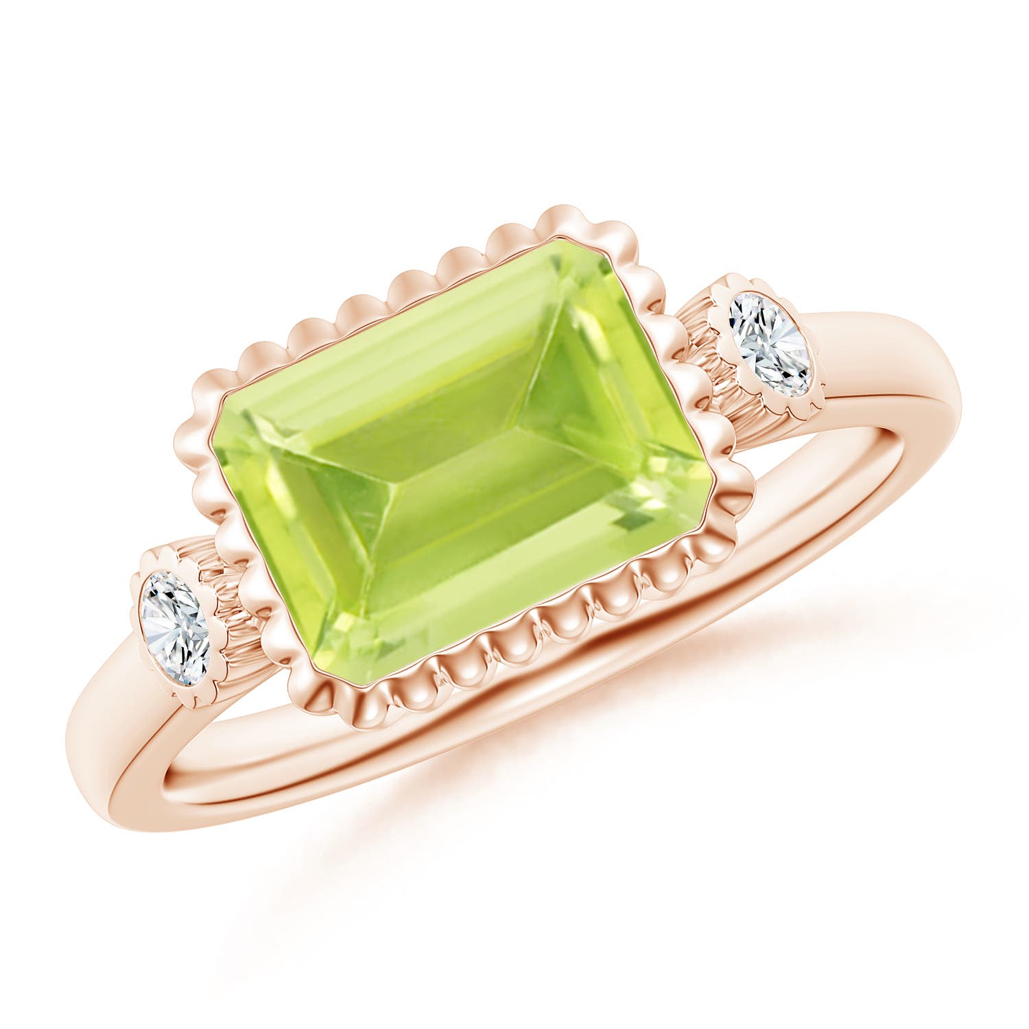 A - Peridot / 2.49 CT / 14 KT Rose Gold