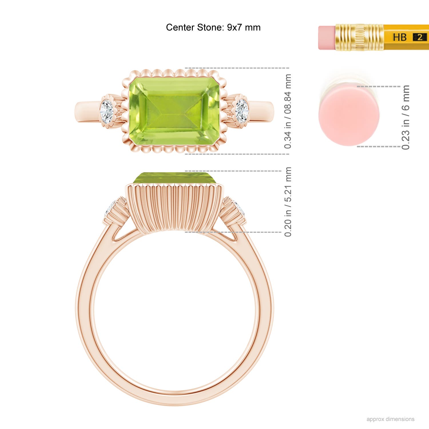 AA - Peridot / 2.49 CT / 14 KT Rose Gold