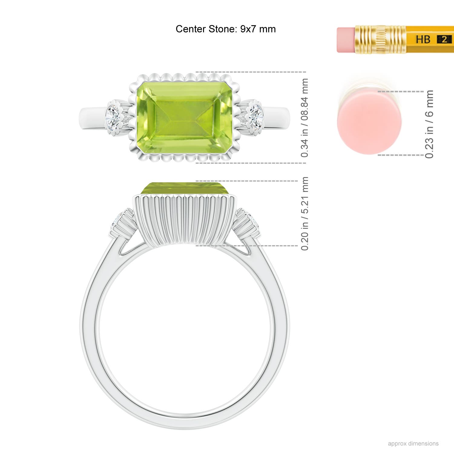 AA - Peridot / 2.49 CT / 14 KT White Gold