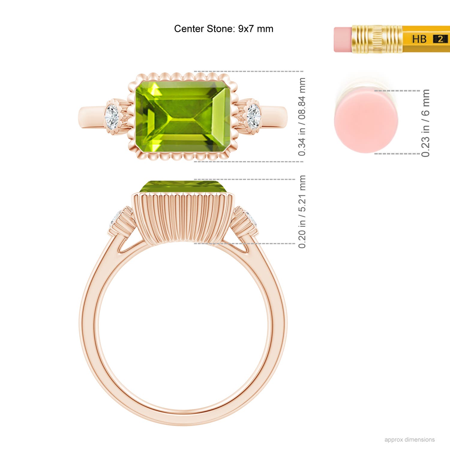 AAA - Peridot / 2.49 CT / 14 KT Rose Gold