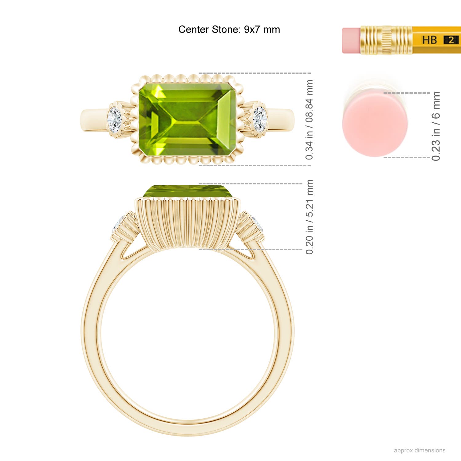 AAA - Peridot / 2.49 CT / 14 KT Yellow Gold