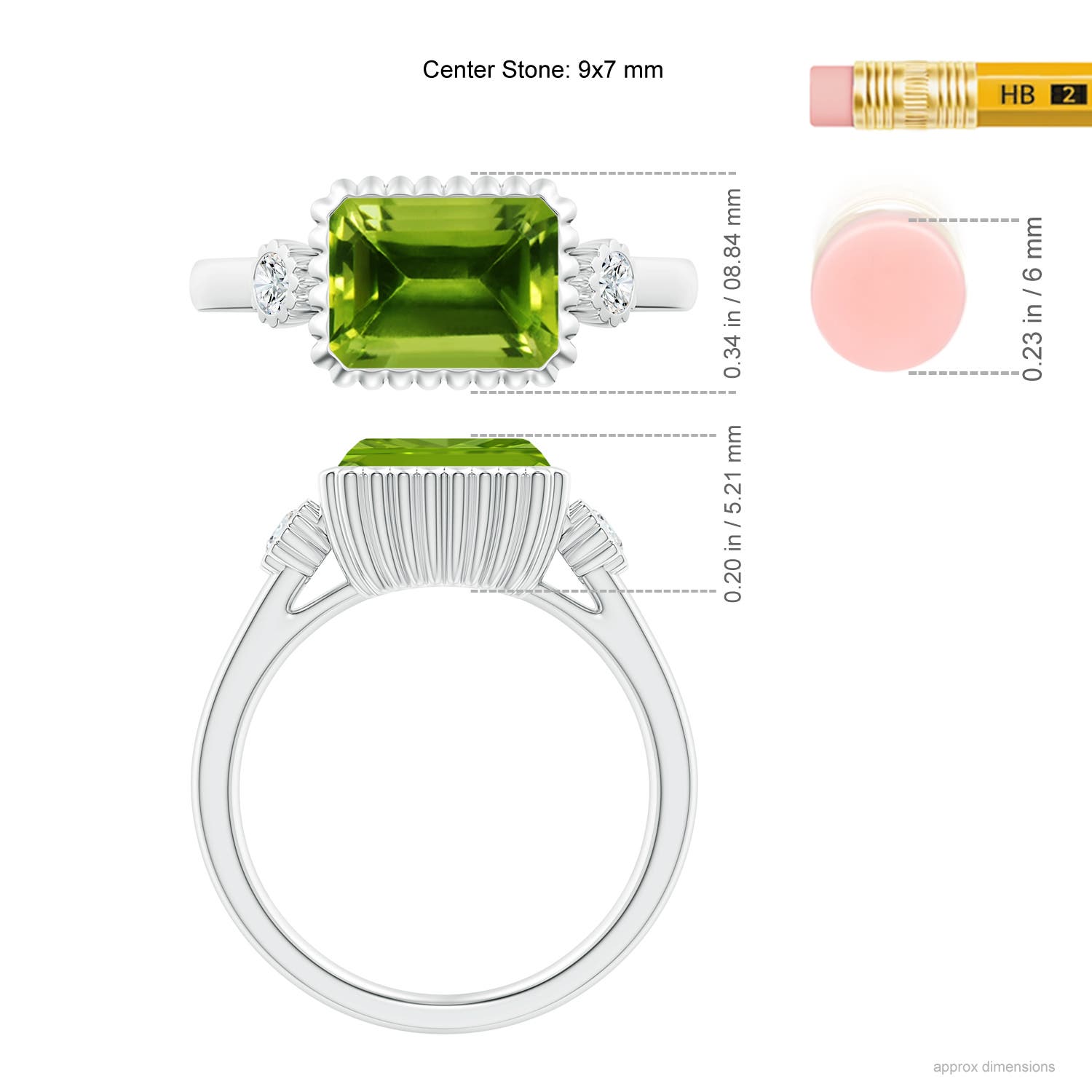 AAAA - Peridot / 2.49 CT / 14 KT White Gold