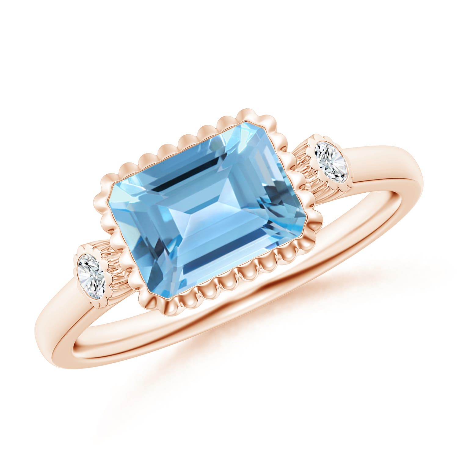 A - Swiss Blue Topaz / 2.04 CT / 14 KT Rose Gold