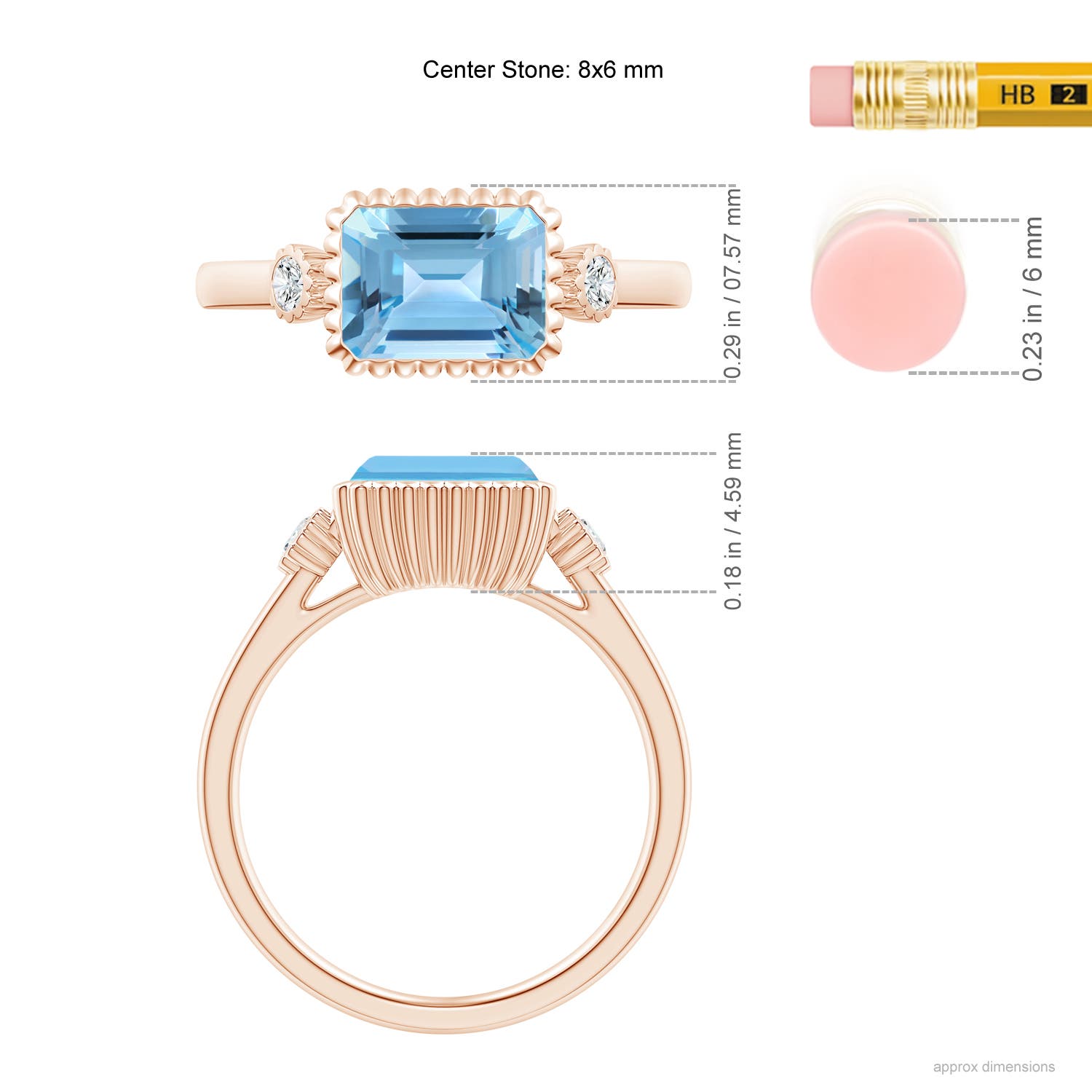 A - Swiss Blue Topaz / 2.04 CT / 14 KT Rose Gold