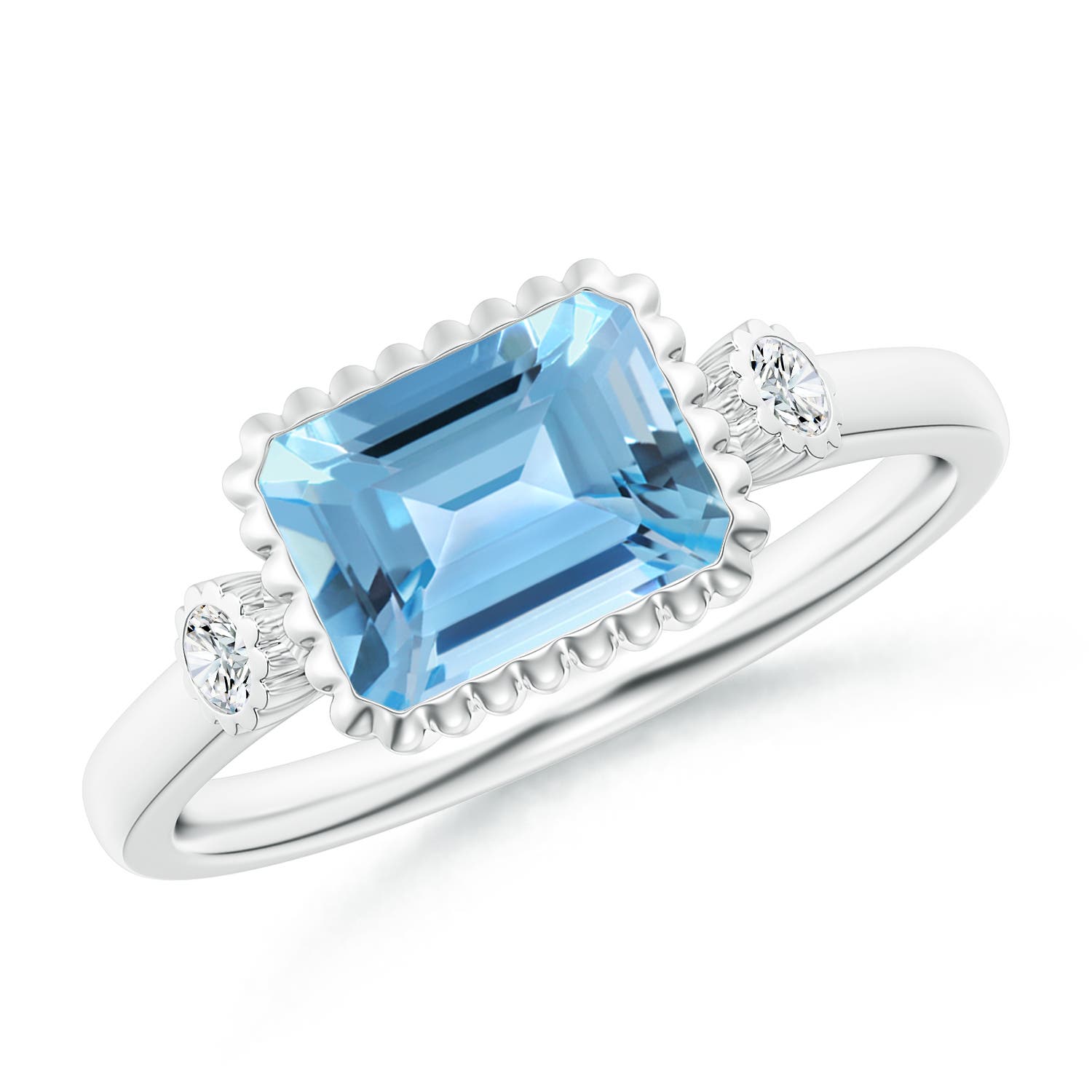 A - Swiss Blue Topaz / 2.04 CT / 14 KT White Gold