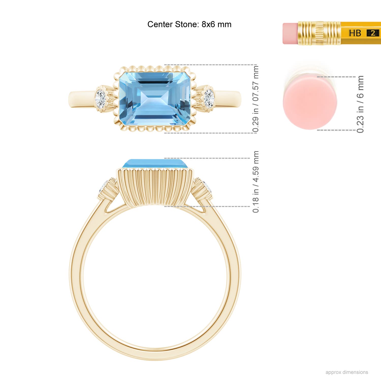 A - Swiss Blue Topaz / 2.04 CT / 14 KT Yellow Gold