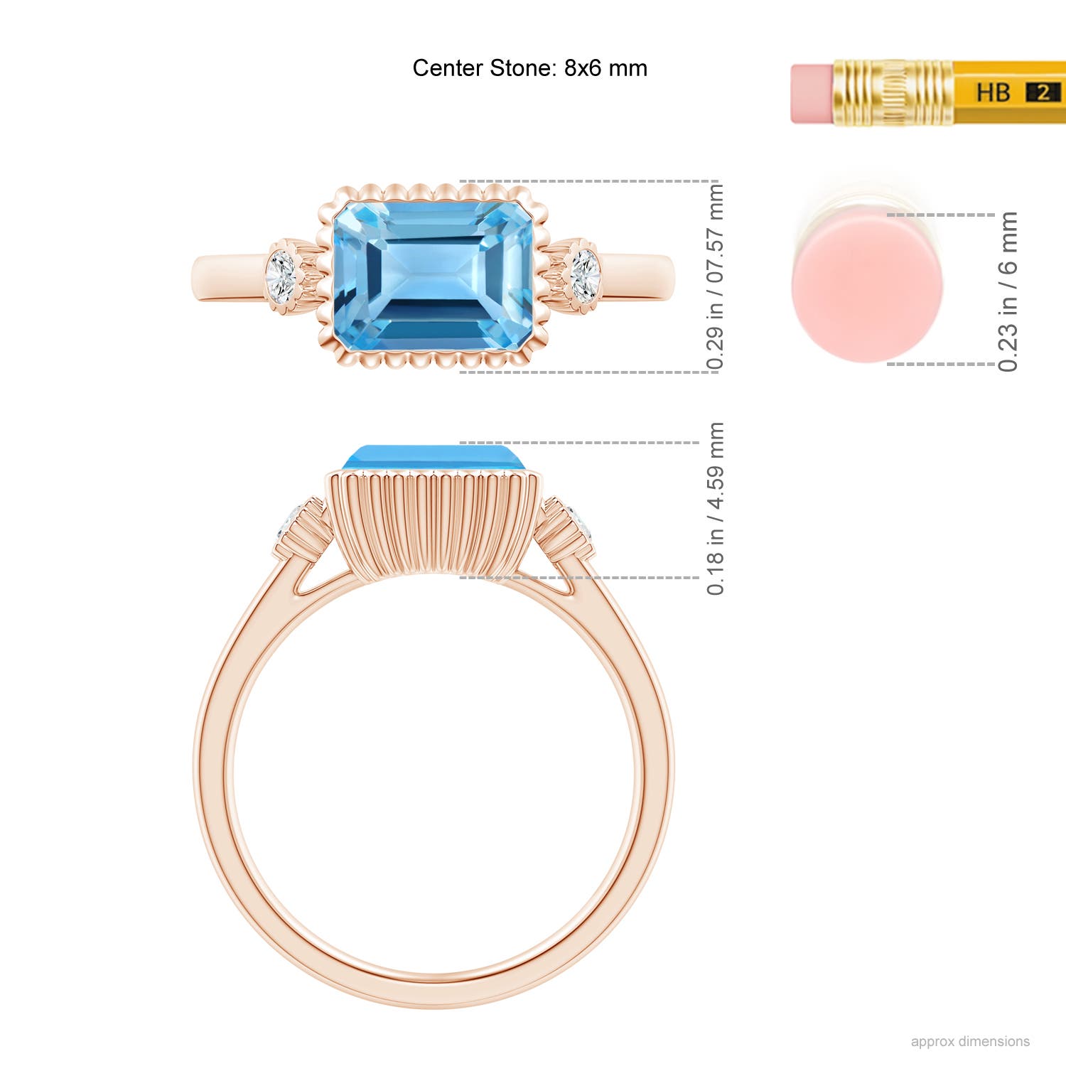 AA - Swiss Blue Topaz / 2.04 CT / 14 KT Rose Gold