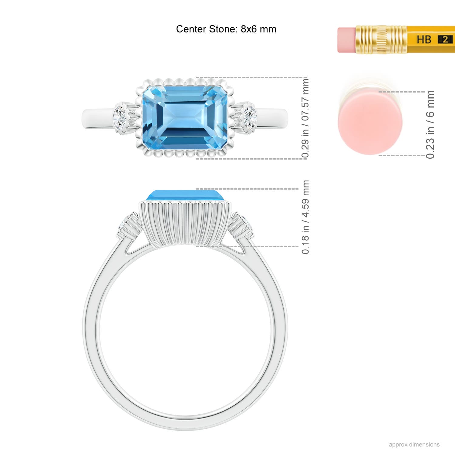 AA - Swiss Blue Topaz / 2.04 CT / 14 KT White Gold