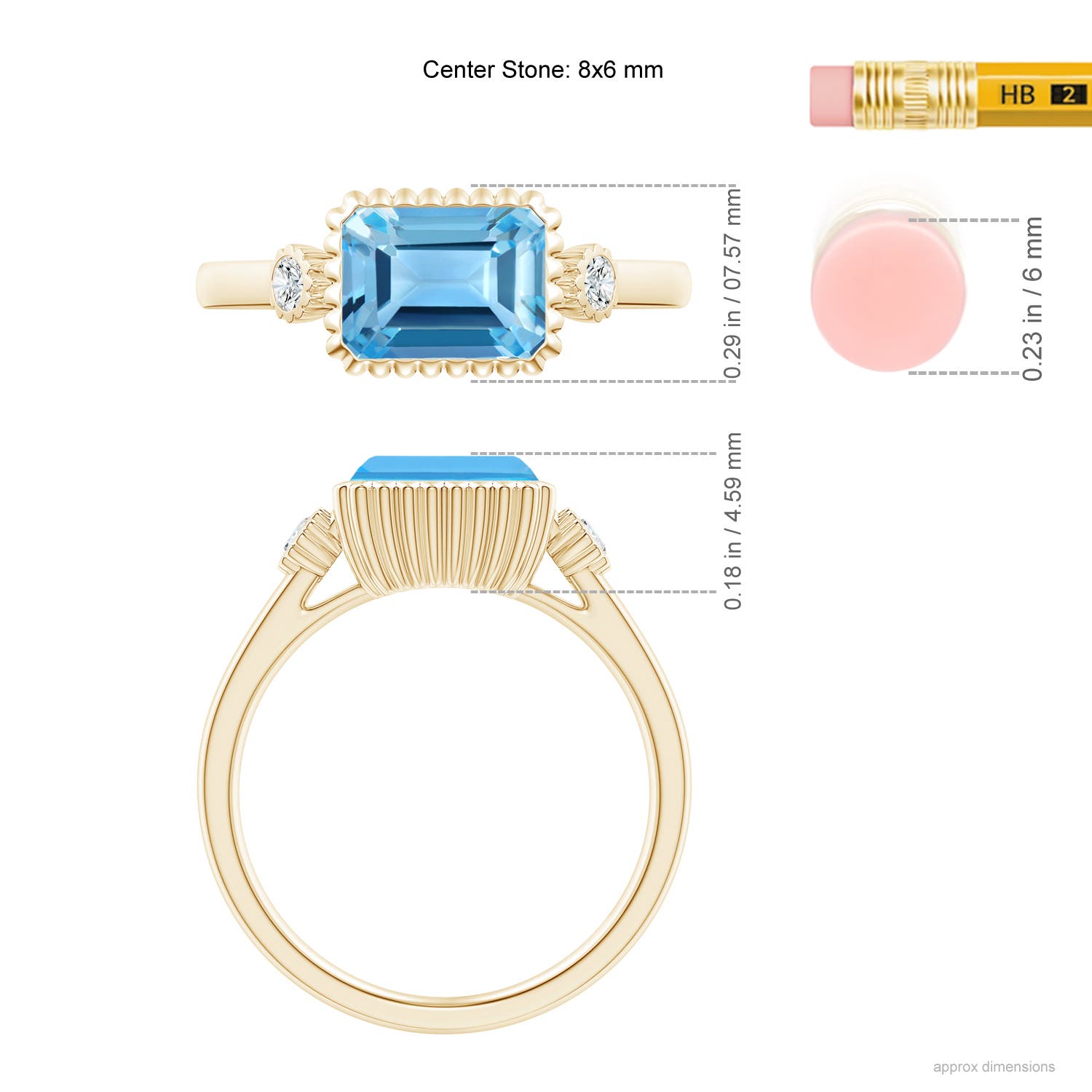 AA - Swiss Blue Topaz / 2.04 CT / 14 KT Yellow Gold