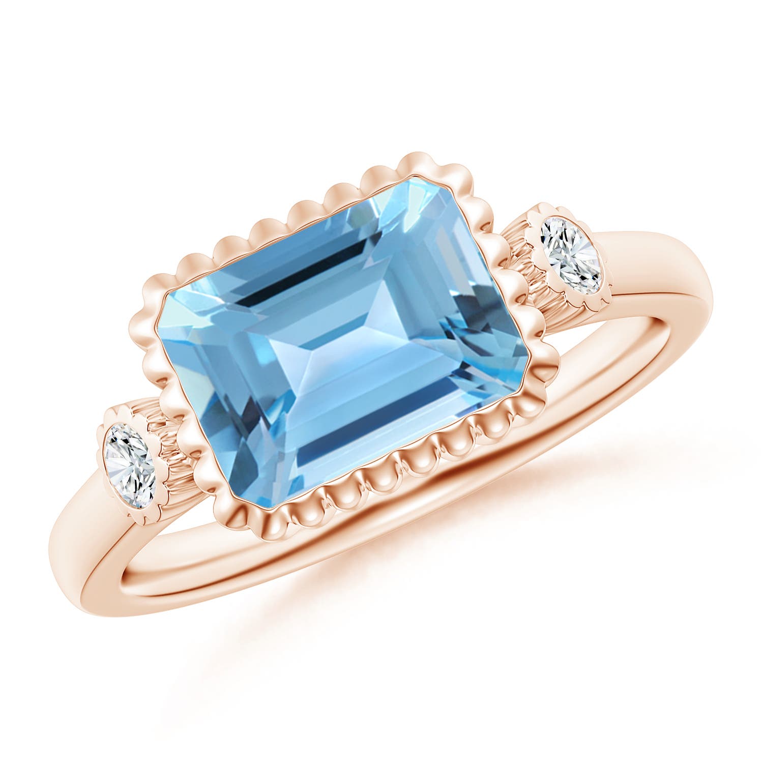 A - Swiss Blue Topaz / 2.89 CT / 14 KT Rose Gold