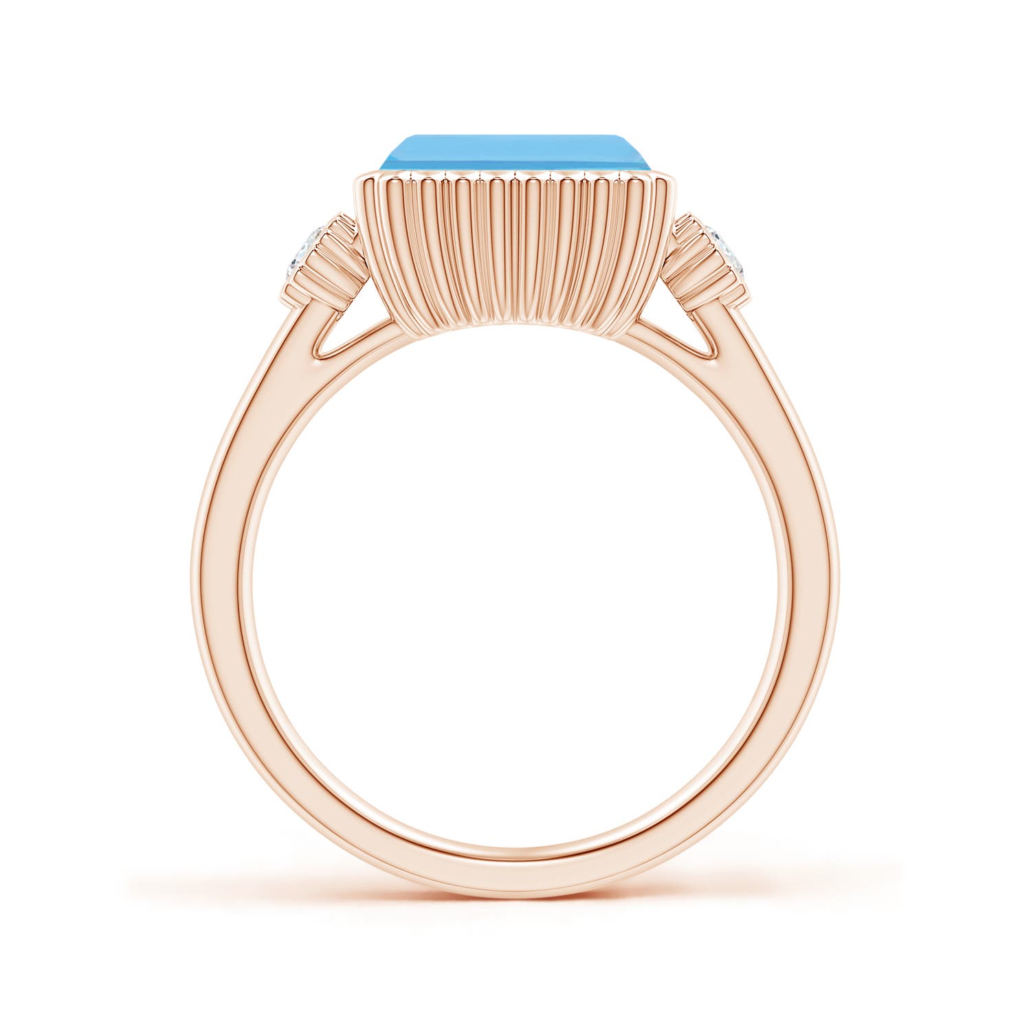 A - Swiss Blue Topaz / 2.89 CT / 14 KT Rose Gold