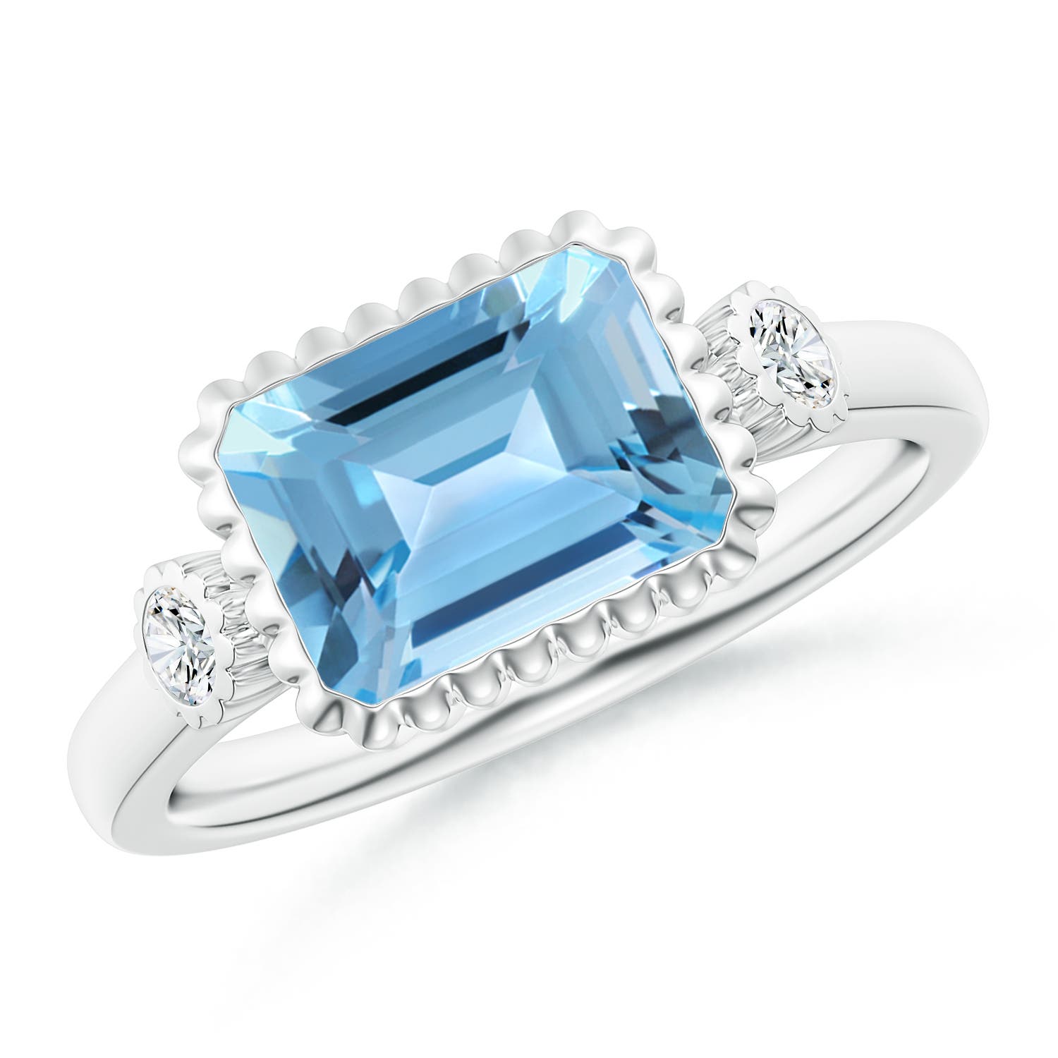 A - Swiss Blue Topaz / 2.89 CT / 14 KT White Gold