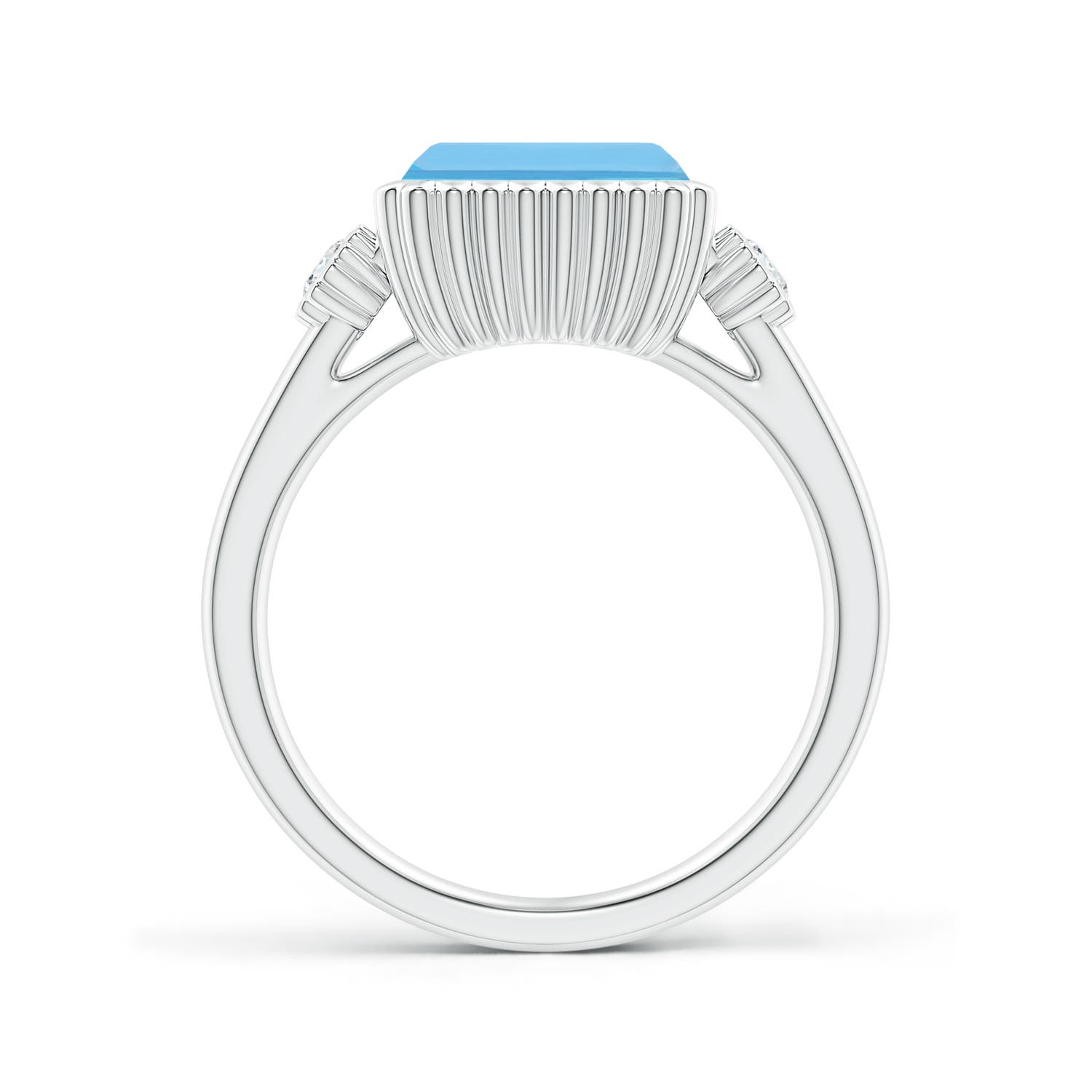 A - Swiss Blue Topaz / 2.89 CT / 14 KT White Gold