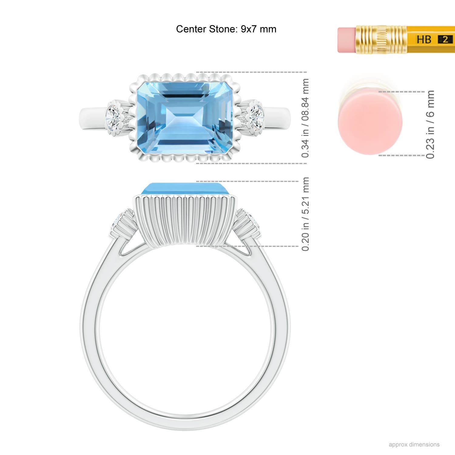 A - Swiss Blue Topaz / 2.89 CT / 14 KT White Gold