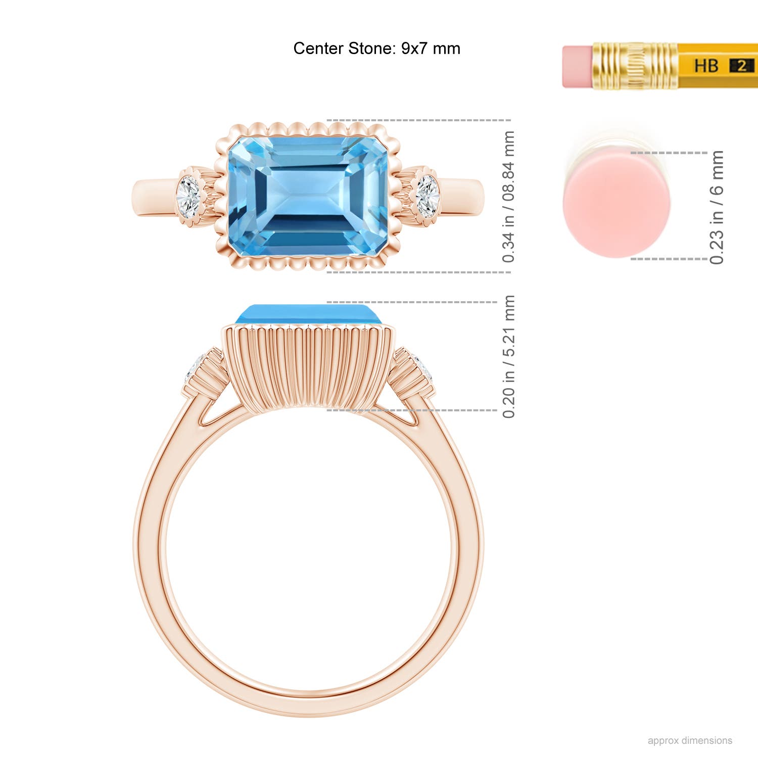 AA - Swiss Blue Topaz / 2.89 CT / 14 KT Rose Gold