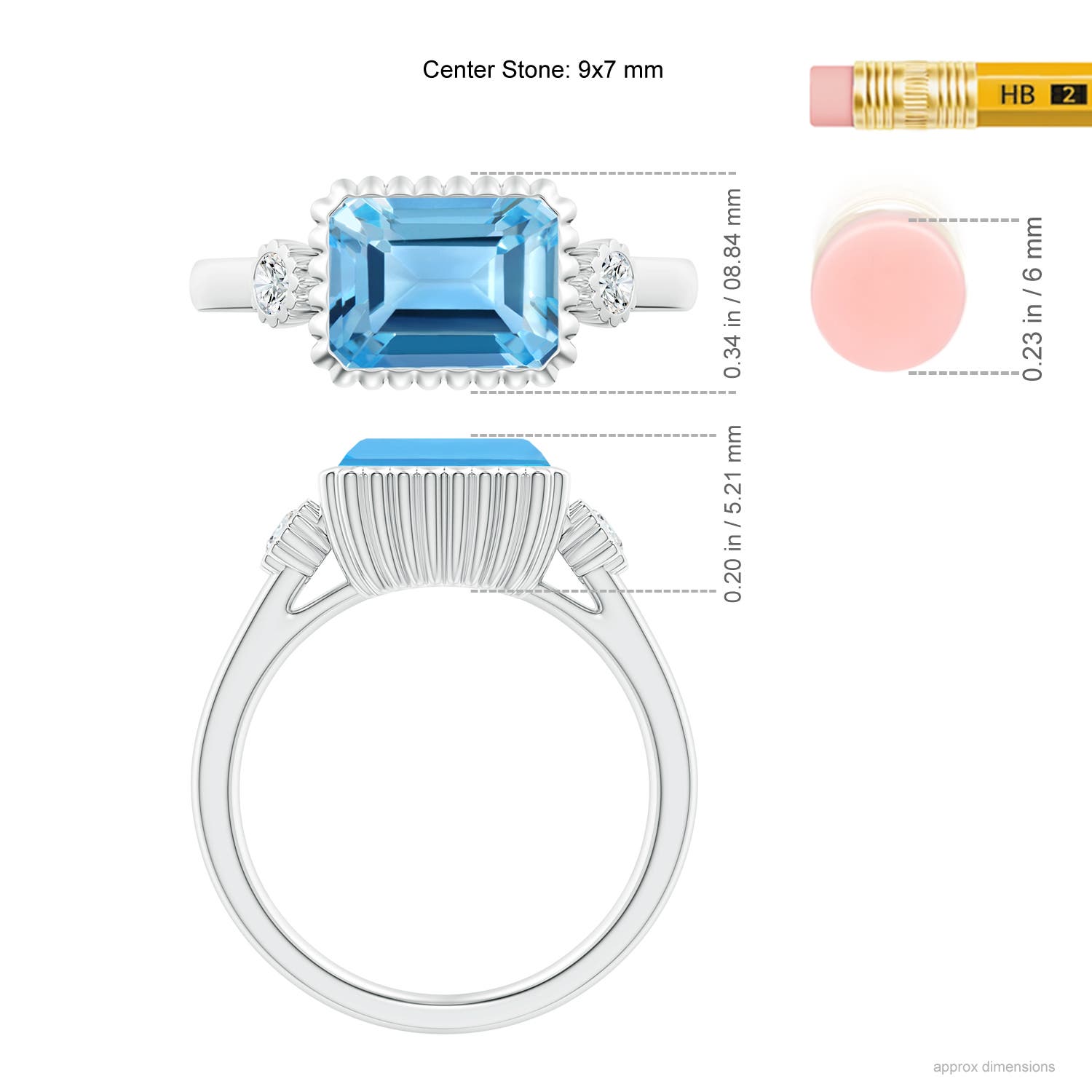 AA - Swiss Blue Topaz / 2.89 CT / 14 KT White Gold