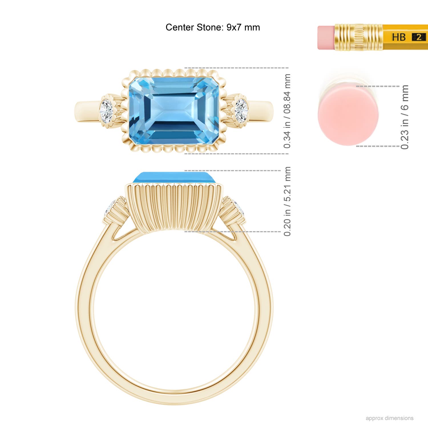 AA - Swiss Blue Topaz / 2.89 CT / 14 KT Yellow Gold