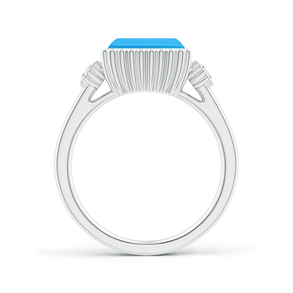 9x7mm AAA East-West Emerald-Cut Swiss Blue Topaz Ring with Diamonds in White Gold side-1