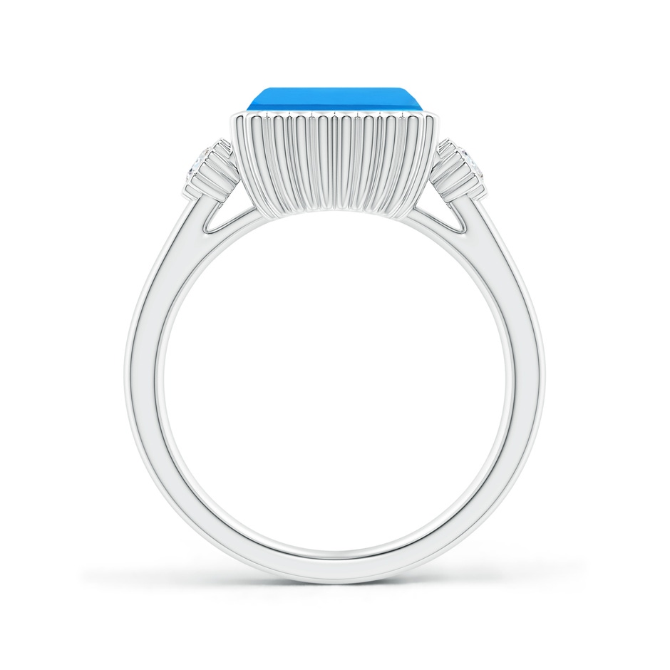 9x7mm AAAA East-West Emerald-Cut Swiss Blue Topaz Ring with Diamonds in White Gold side-1