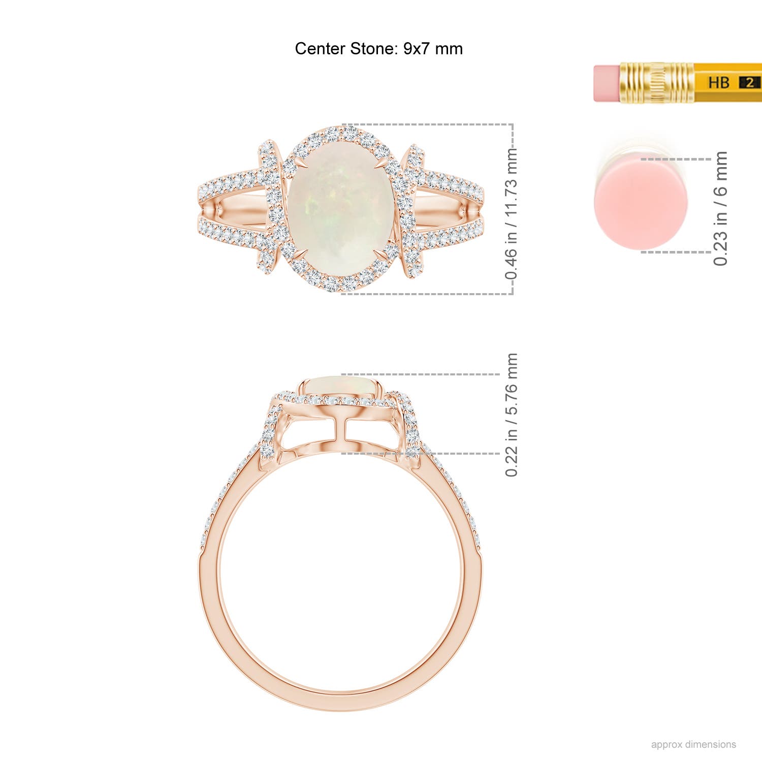 A - Opal / 1.53 CT / 14 KT Rose Gold