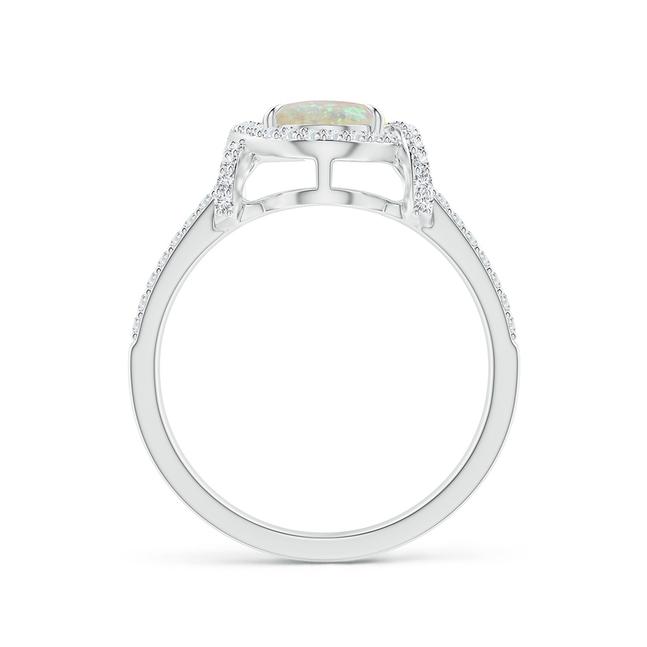 9x7mm AAA Oval Opal Split Shank Cocktail Ring with Diamonds in P950 Platinum side 1