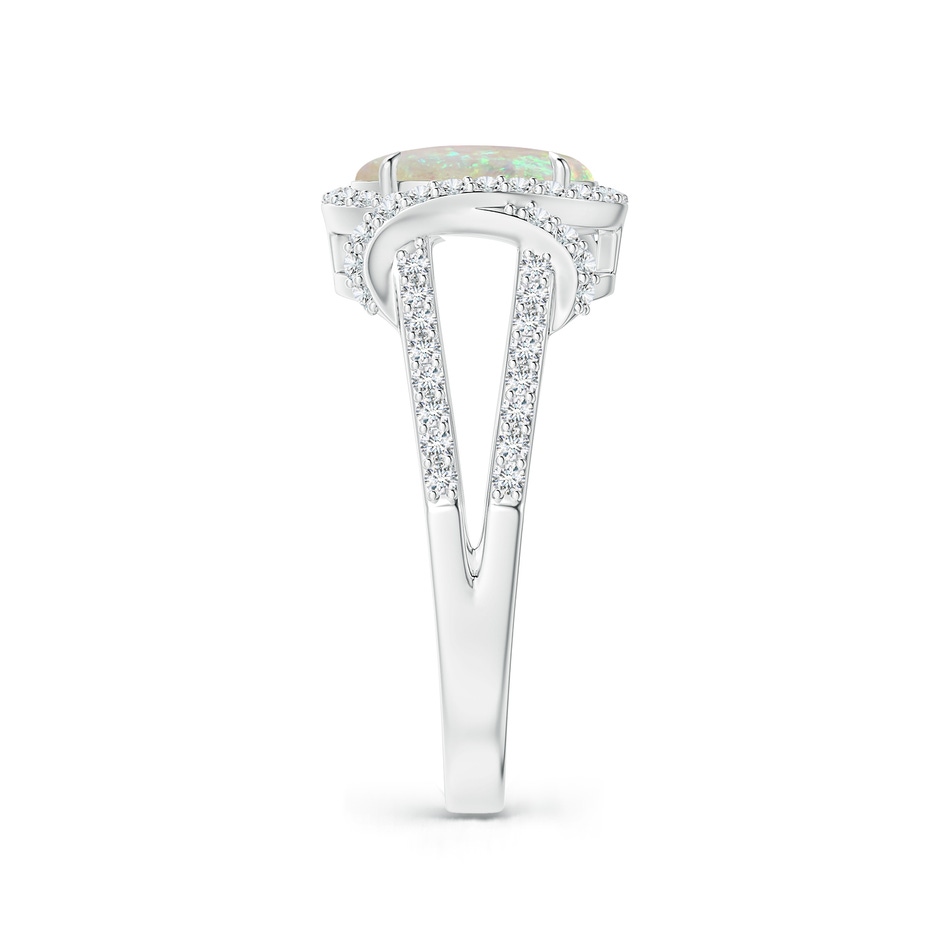 9x7mm AAA Oval Opal Split Shank Cocktail Ring with Diamonds in P950 Platinum side 2