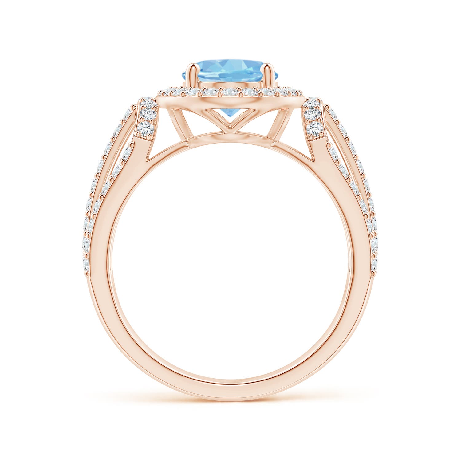 AAAA - Aquamarine / 2.22 CT / 14 KT Rose Gold