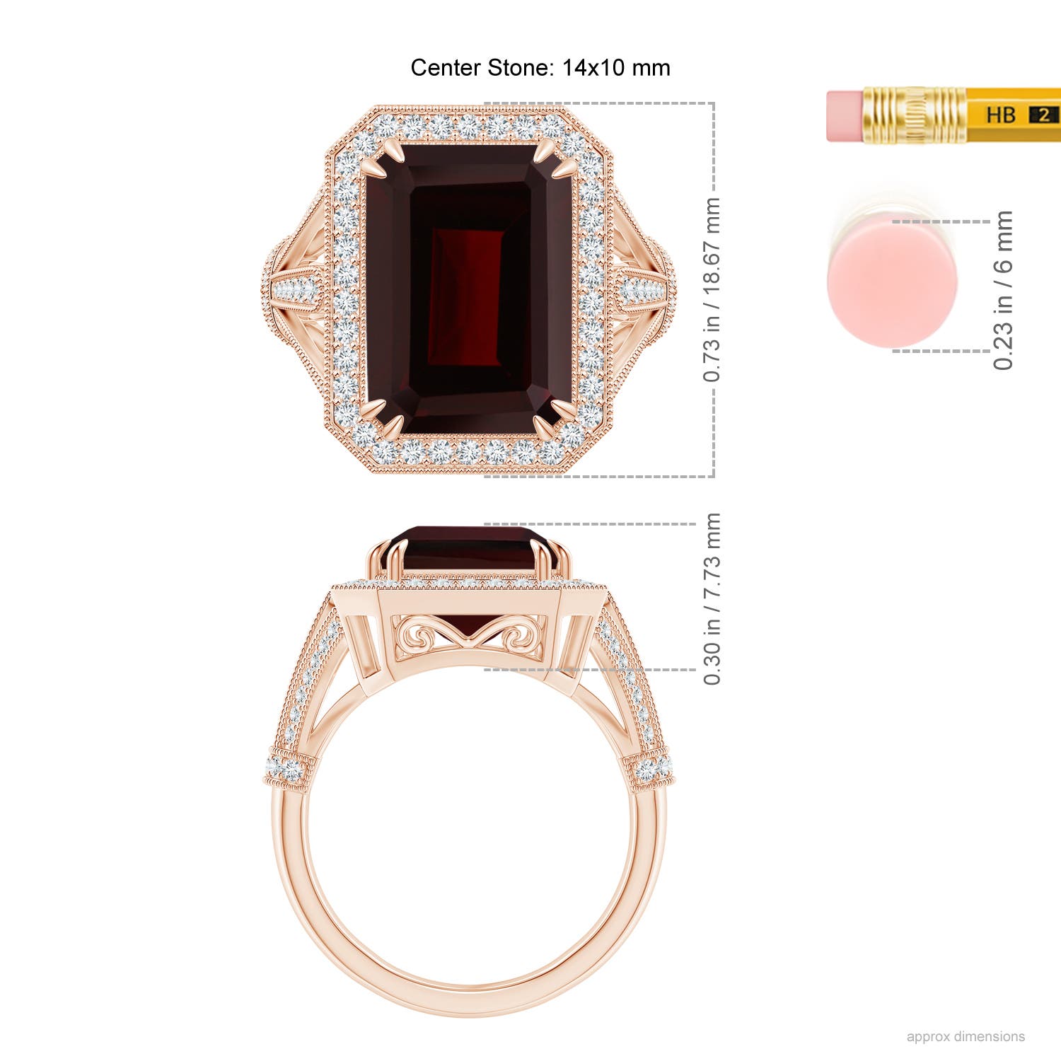 A - Garnet / 9.08 CT / 14 KT Rose Gold