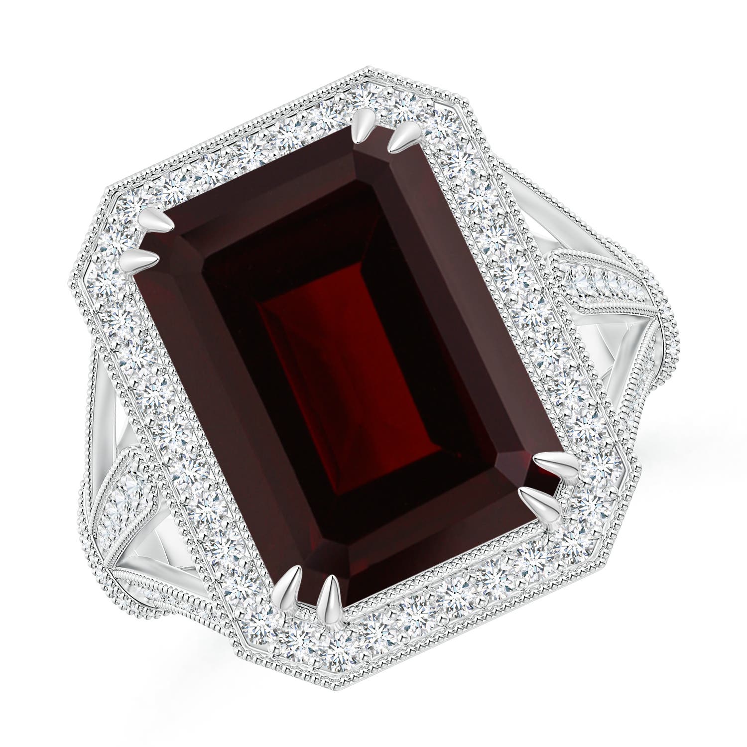 A - Garnet / 9.08 CT / 14 KT White Gold