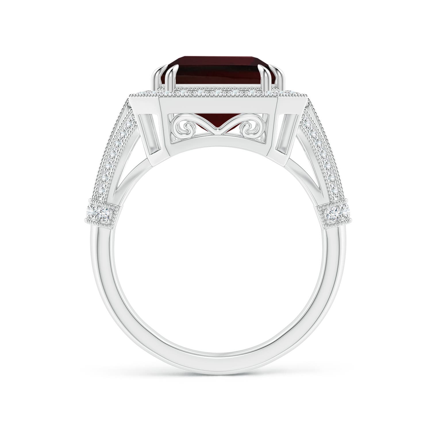 A - Garnet / 9.08 CT / 14 KT White Gold