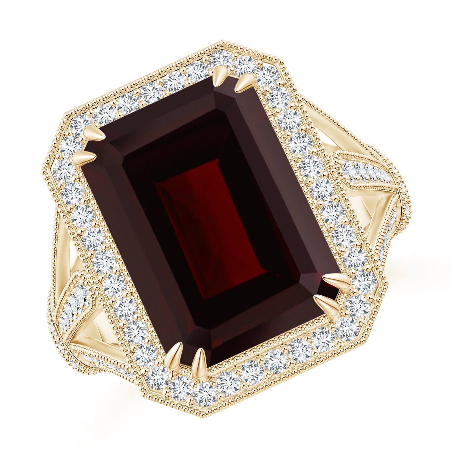 A - Garnet / 9.08 CT / 14 KT Yellow Gold