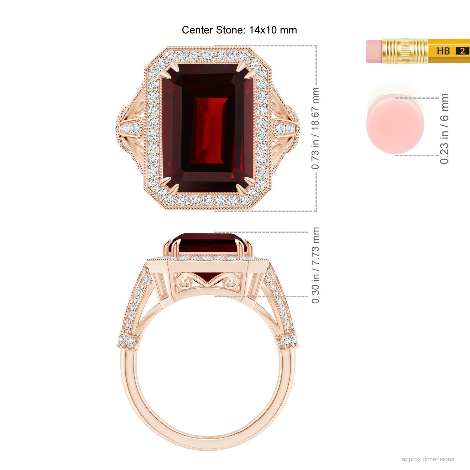 AA - Garnet / 9.08 CT / 14 KT Rose Gold