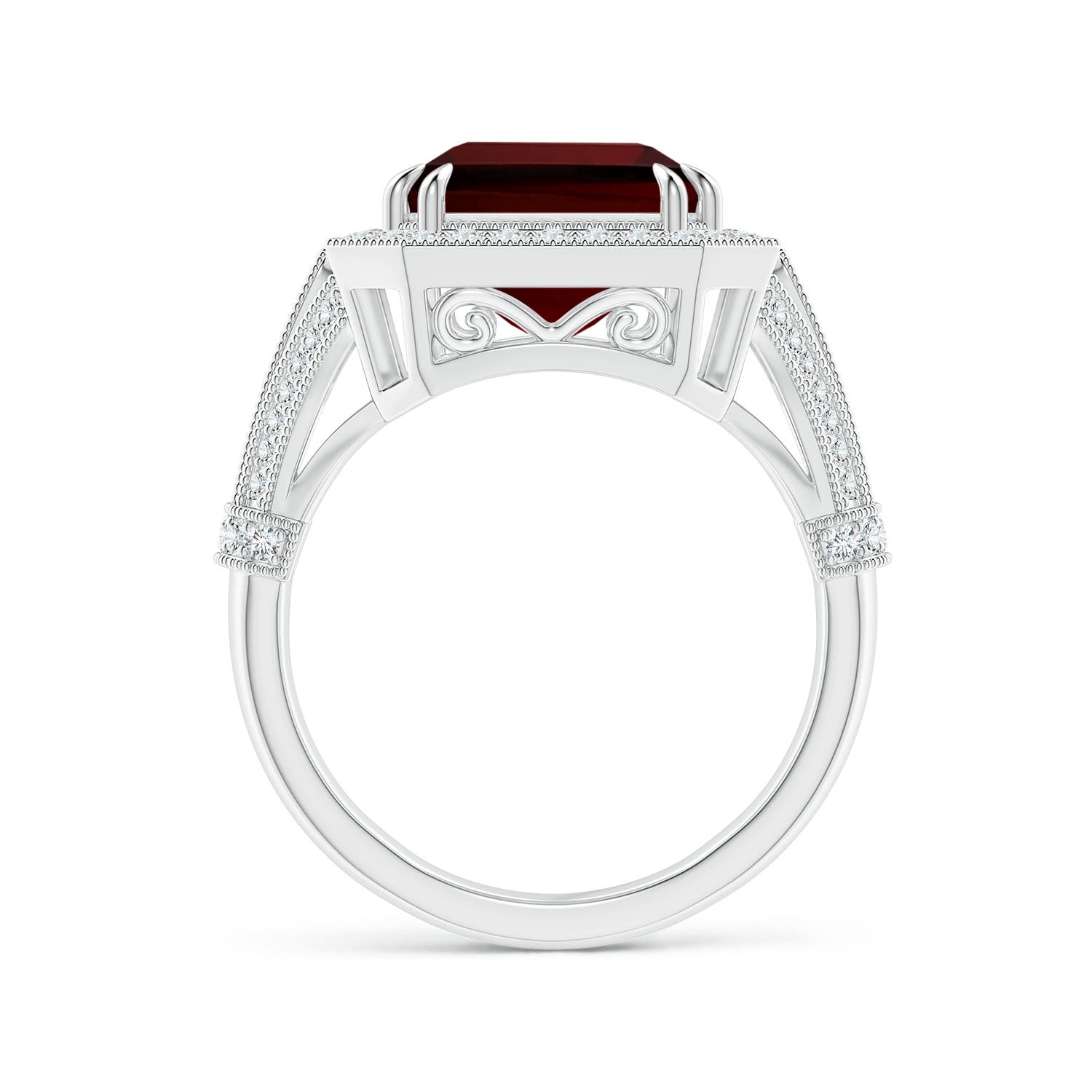 AA - Garnet / 9.08 CT / 14 KT White Gold