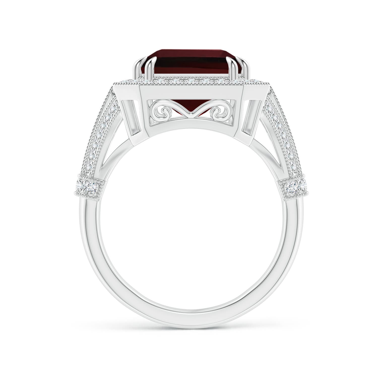 AAA - Garnet / 9.08 CT / 14 KT White Gold