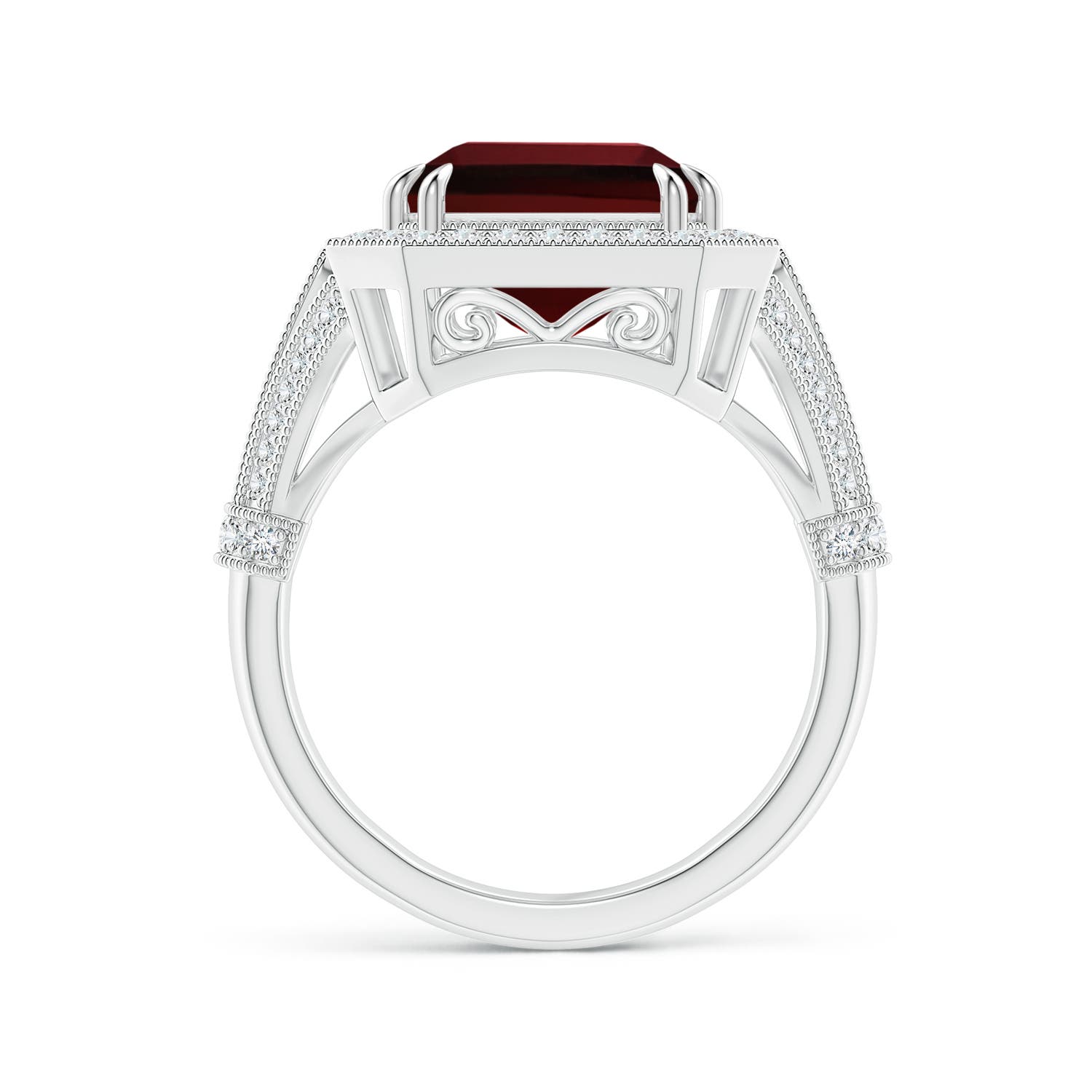 AAAA - Garnet / 9.08 CT / 14 KT White Gold