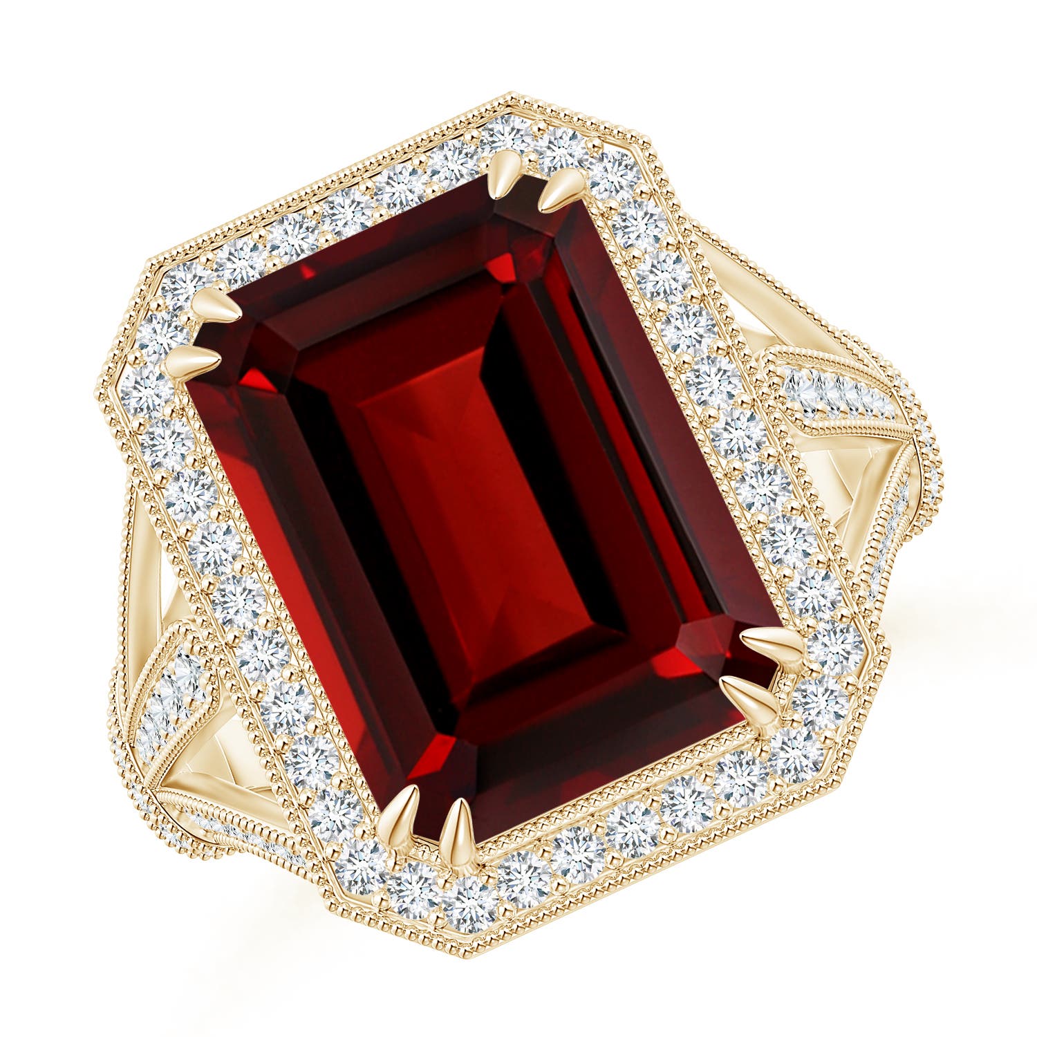 AAAA - Garnet / 9.08 CT / 14 KT Yellow Gold