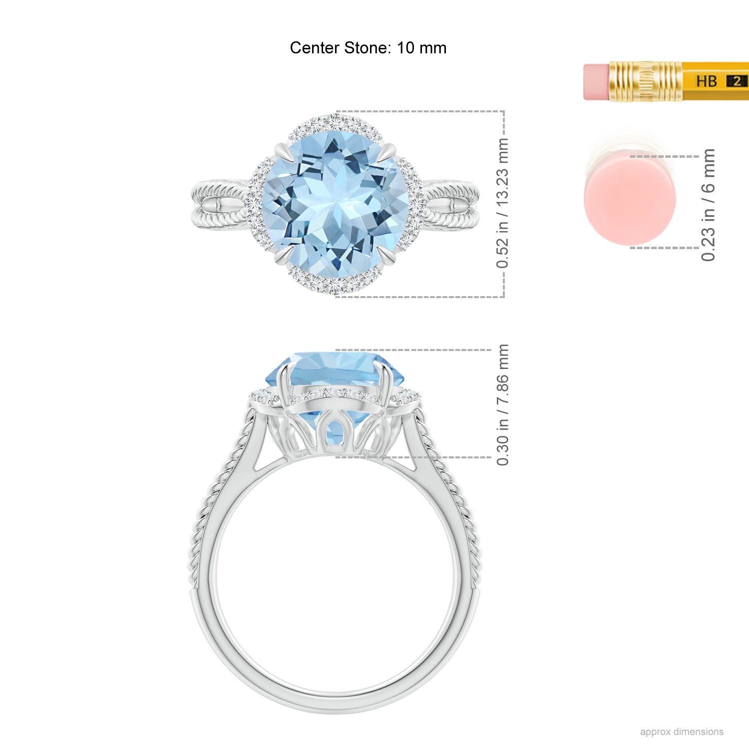 AAA - Aquamarine / 3.35 CT / 14 KT White Gold