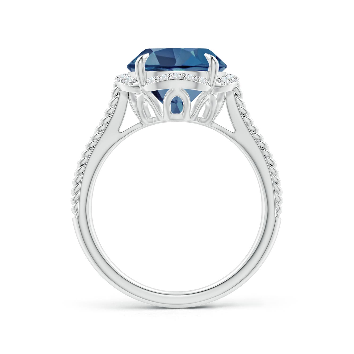 A - London Blue Topaz / 4.35 CT / 14 KT White Gold