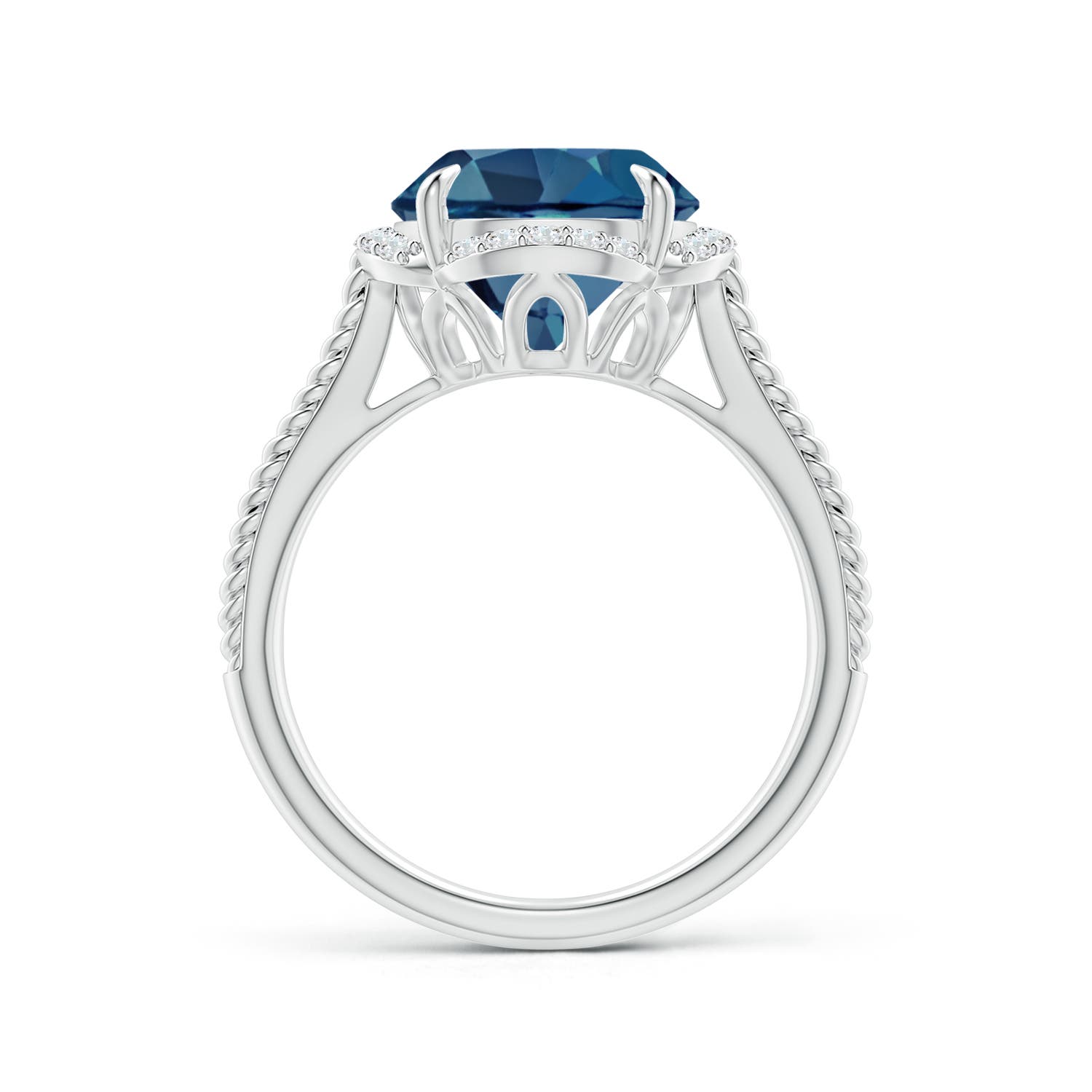 AA - London Blue Topaz / 4.35 CT / 14 KT White Gold