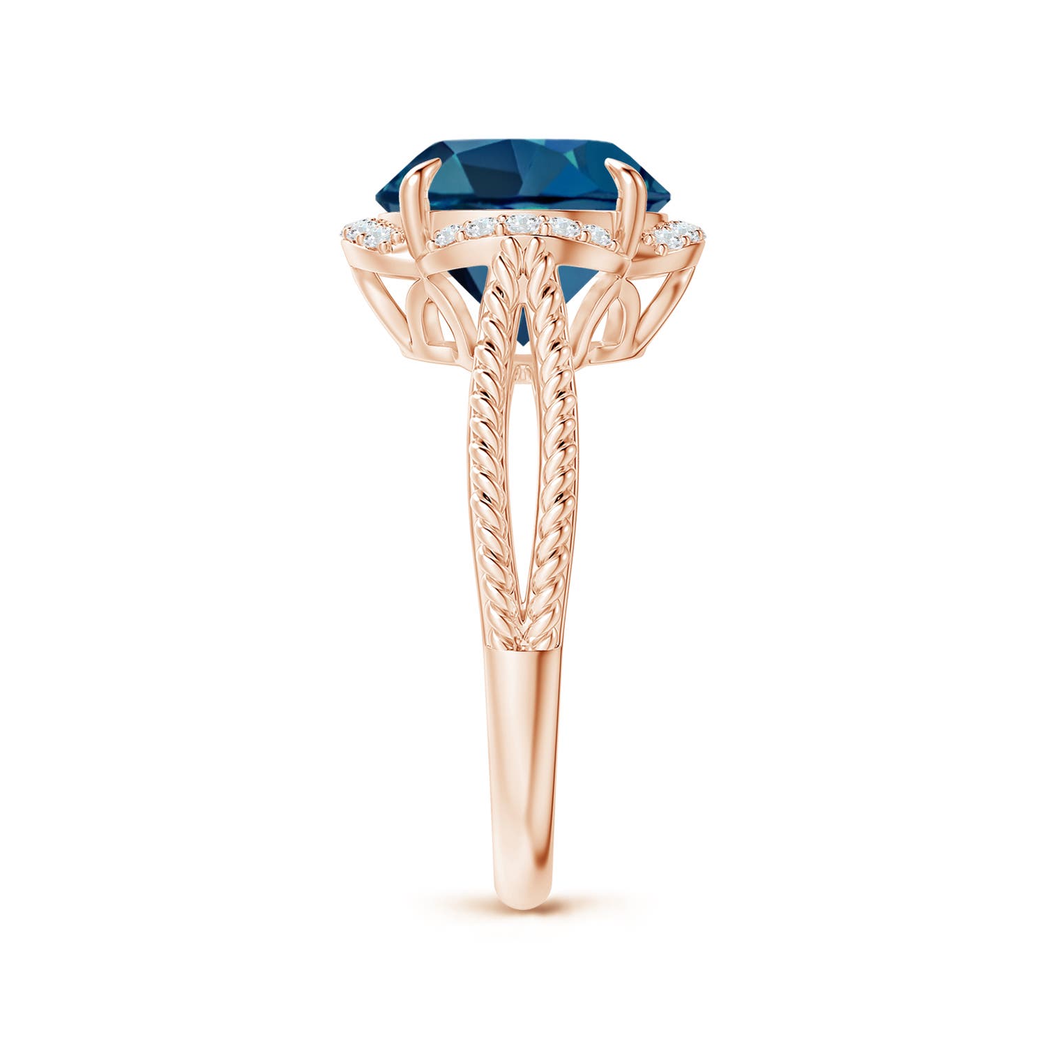 AAA - London Blue Topaz / 4.35 CT / 14 KT Rose Gold