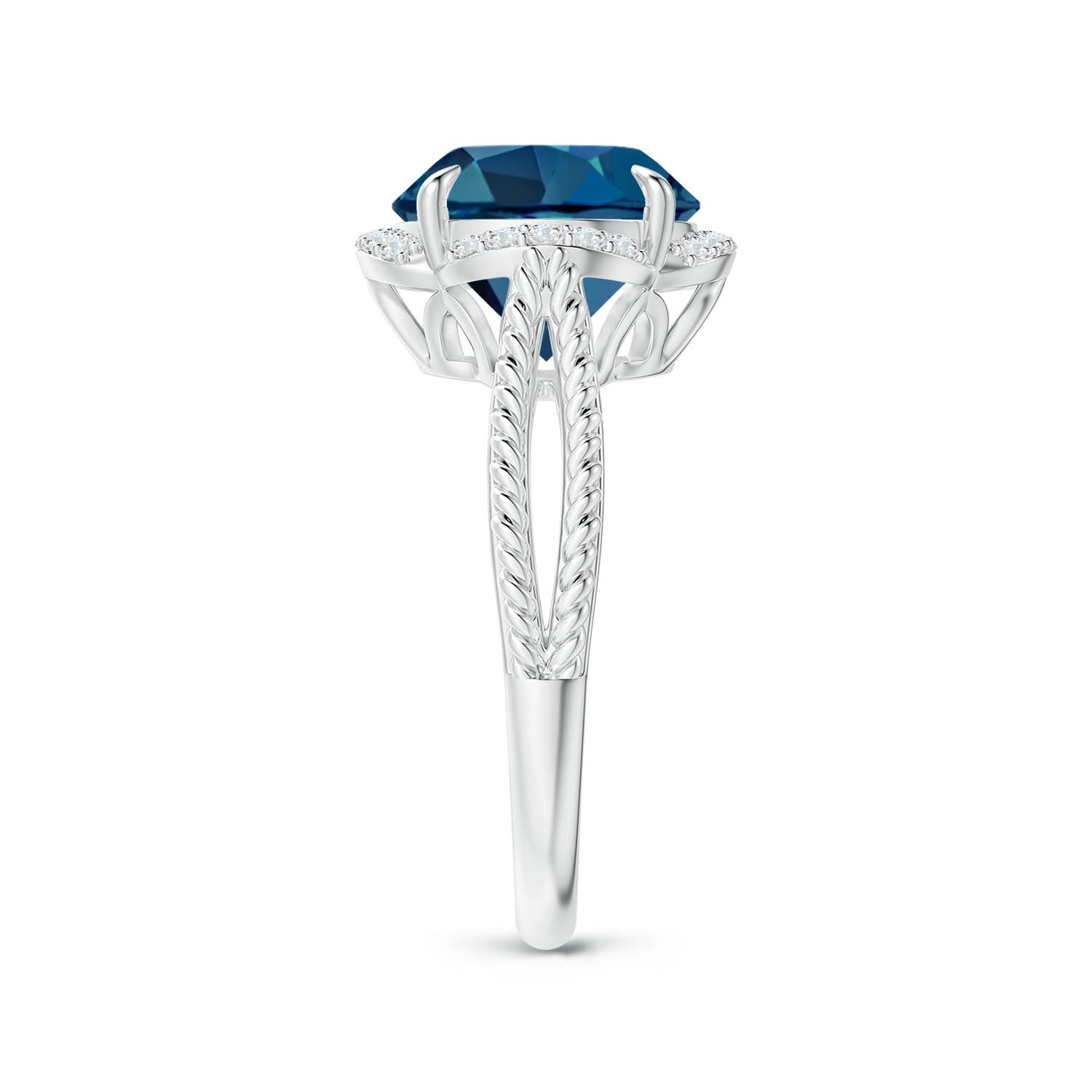 AAA - London Blue Topaz / 4.35 CT / 14 KT White Gold