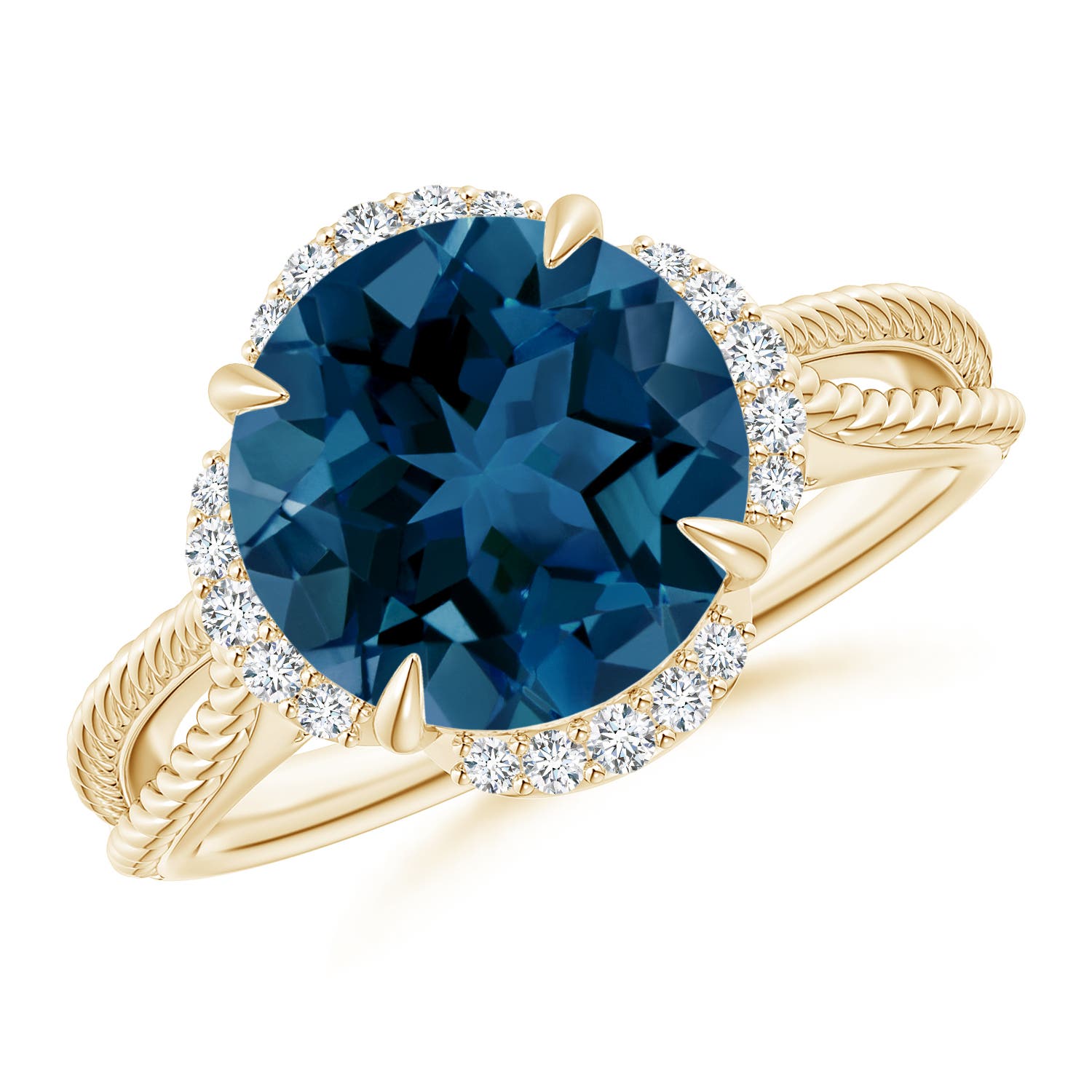 AAA - London Blue Topaz / 4.35 CT / 14 KT Yellow Gold